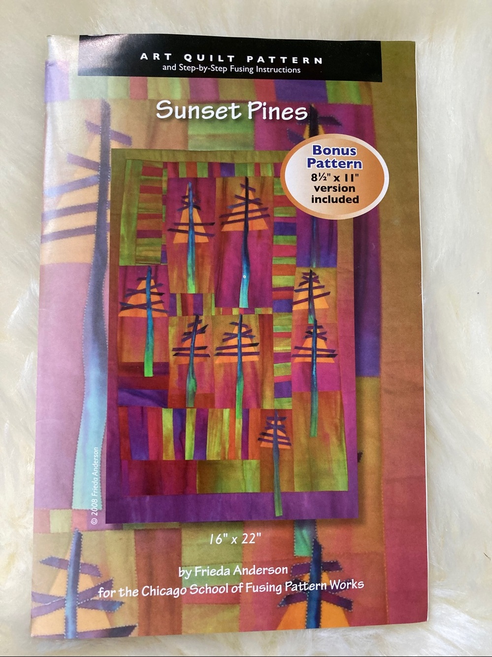 NIP sunset pines Frieda Anderson art quilt pattern